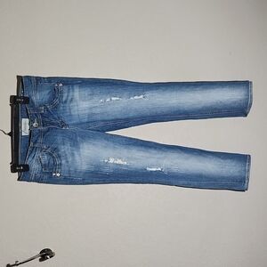 Rewind jeans size 7 ripped hole Distressed denim cut out pants
